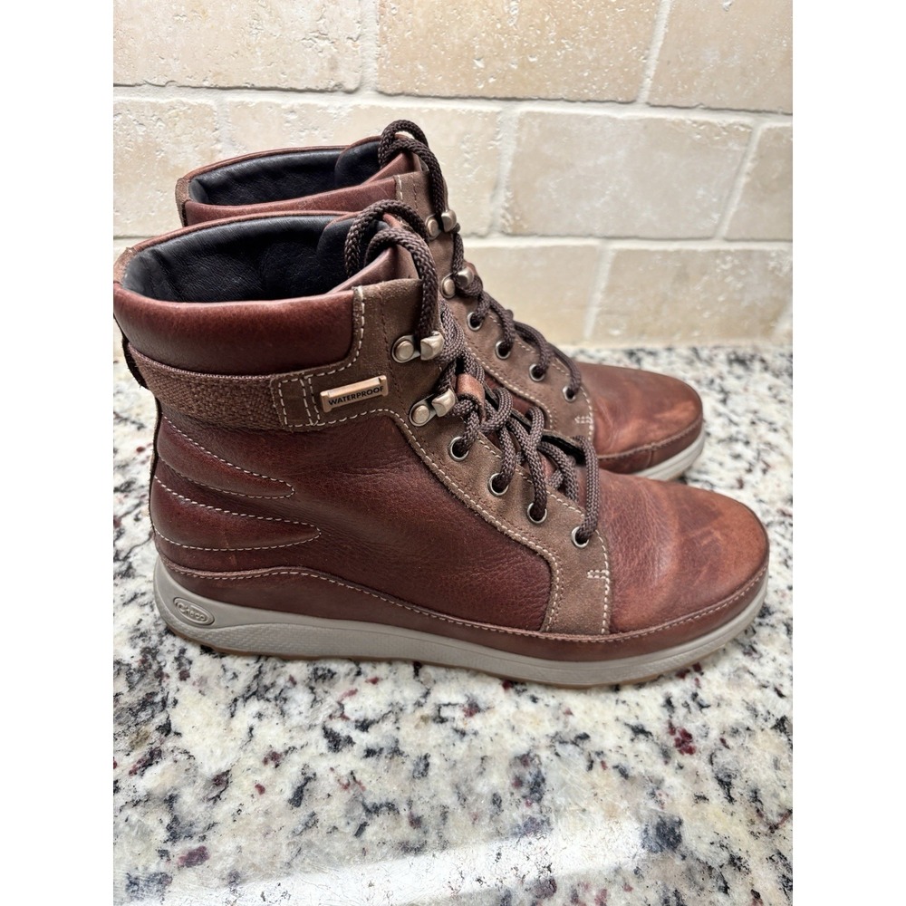 CHACO SIERRA BOOTS BROWN WATERPROOF LEATHER HIKING SHOES WOMEN'S US SIZE 8.5 - Picture 5 of 9